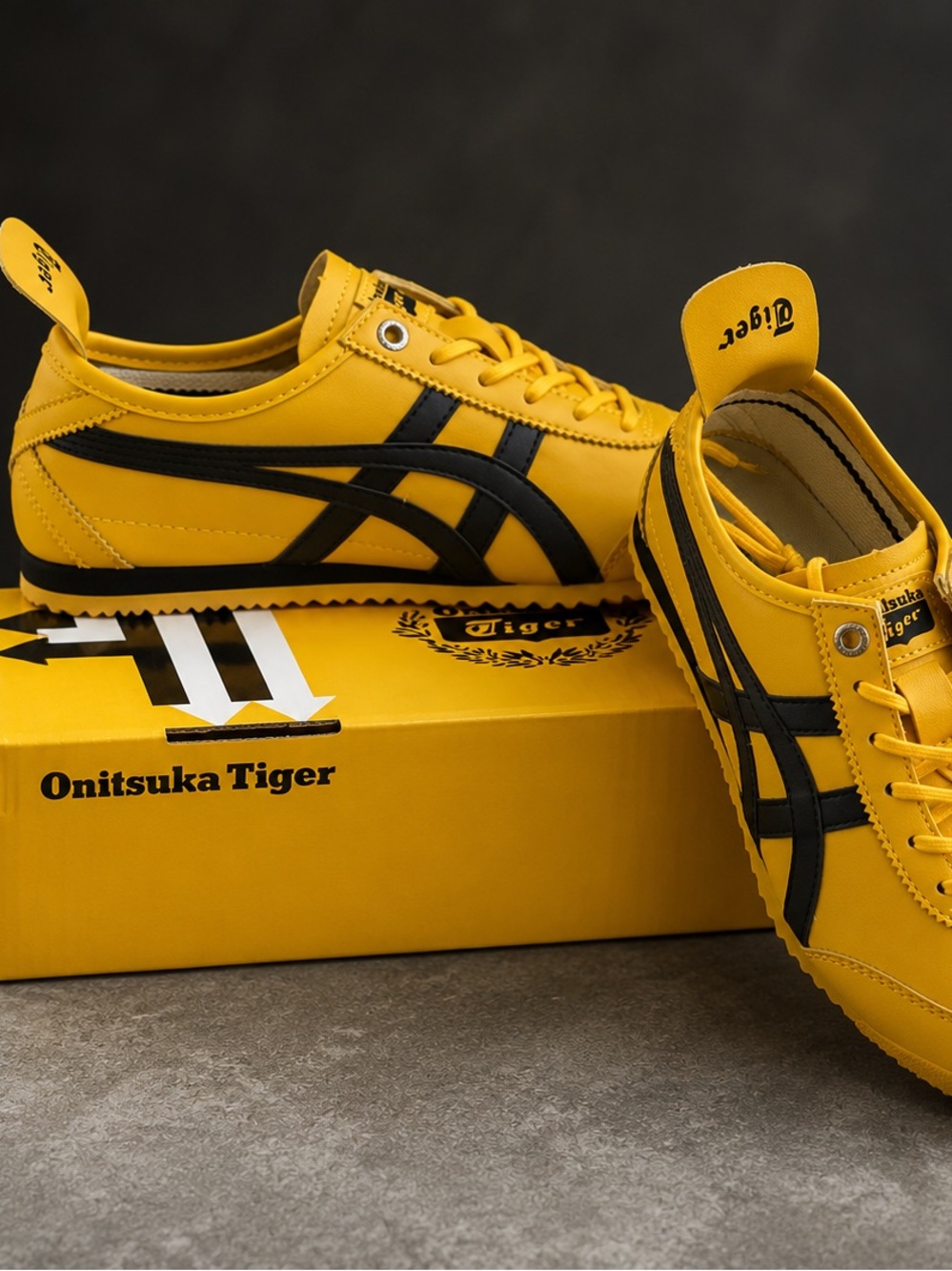 Onitsuka Tiger by Asics Yellow with Black Stripes Mexico-Style Sneakers
